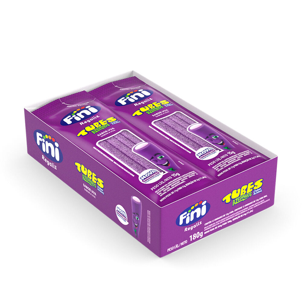 Tubes Uva Azedinho com 12 unidades de 15g cada - Fini